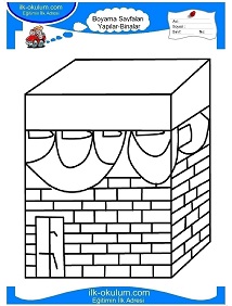 Çocuklar İçin Bina-Yapı Boyama Sayfaları 